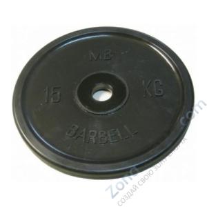 Диск олимпийский черный MB Barbell Евроклассик EvKl-15 d-51мм 15кг