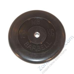 Диск обрезиненый черный MB Barbell MB31-15 d-31мм 15кг