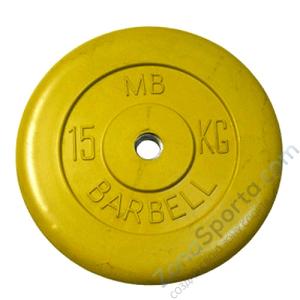 Диск обрезиненый цветной MB Barbell MB31-15 d-31мм 15кг