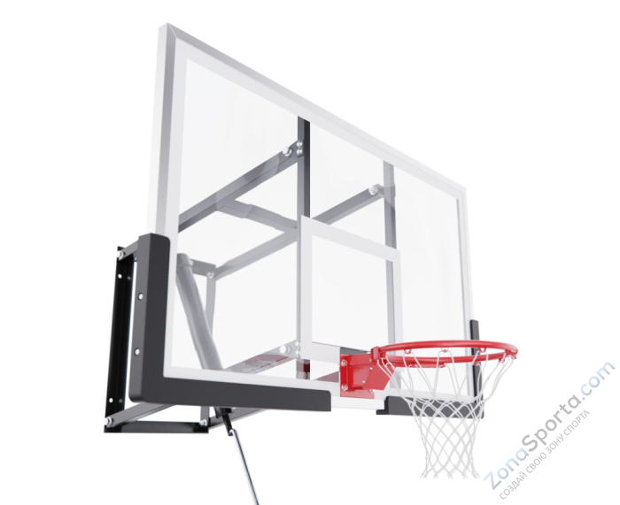 Баскетбольный щит DFC со съёмным регулятором высоты, стекло 6 мм, 136 х 80 см