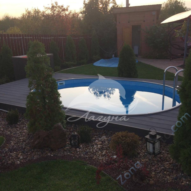 Бассейн Лагуна ТМ244 овальный вкапываемый 4 х 2 х 1,25 м