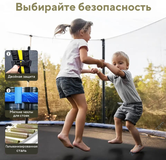 Батут с защитной сеткой Perfetto Sport Activity 14 диаметр 4,3 м синий