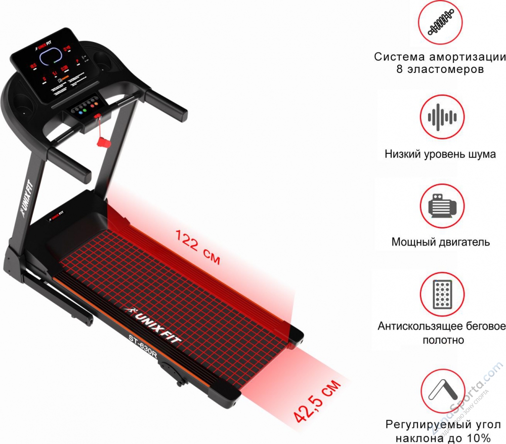 Беговая дорожка Unix Fit ST-630R Black