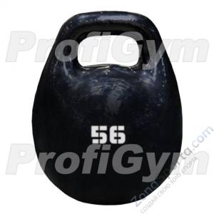 Черная профессиональная гиря ProfiGym 56 кг