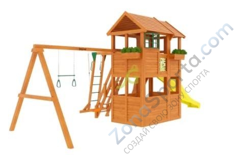 Деревянная детская площадка для дачи Igragrad Клубный домик 2 с рукоходом