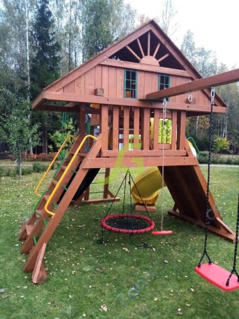 Деревянная детская площадка для дачи Igragrad Крепость Фани Deluxe 2