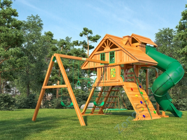 Деревянная детская площадка для дачи Igragrad Крепость Фани Deluxe 2