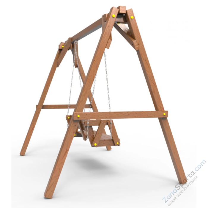 Деревянные качели Пикник 2 Оптимус (диванчик на цепях)