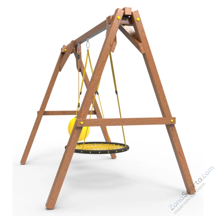 Деревянные качели Пикник 2 Оптимус (качели гнездо 1м качели drop)