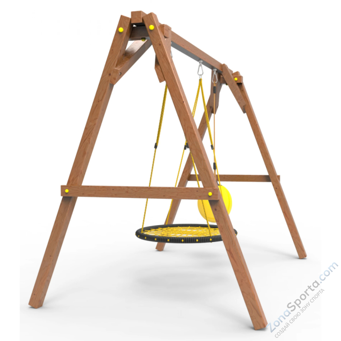 Деревянные качели Пикник 2 Оптимус (качели гнездо 1м качели drop)