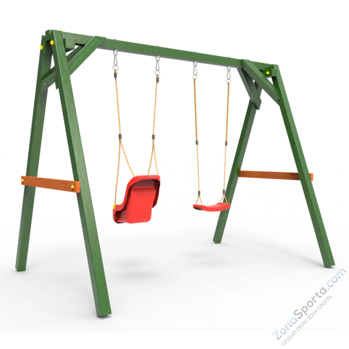 Деревянные качели Пикник 2 Вега (качели для малышей качели долька)