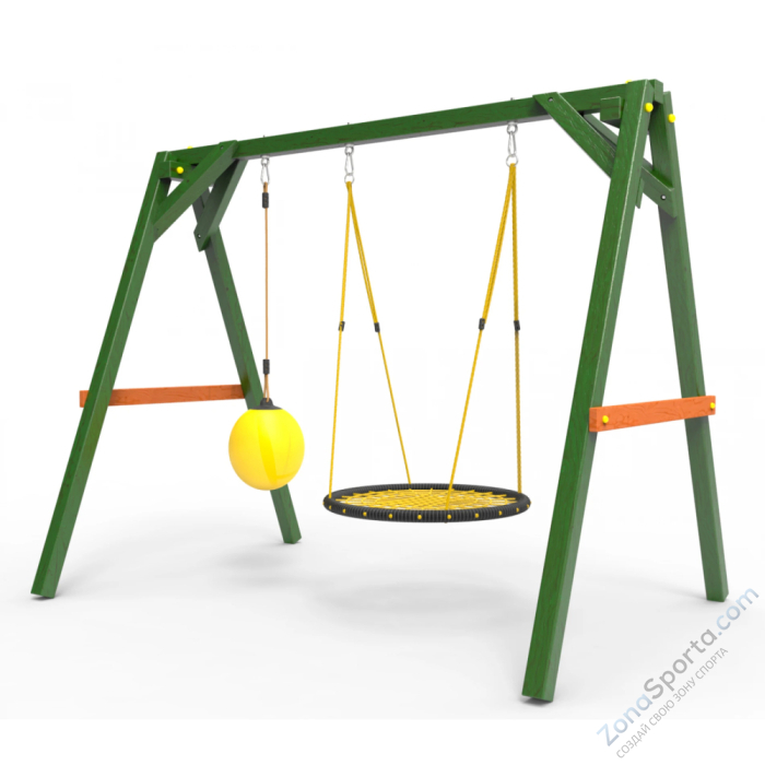 Деревянные качели Пикник 2 Вега (качели гнездо 1м качели drop)