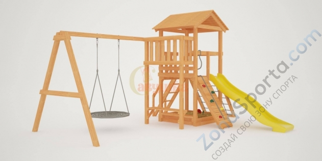 Детская площадка Савушка Мастер 2 с качелями Гнездо 1 метр