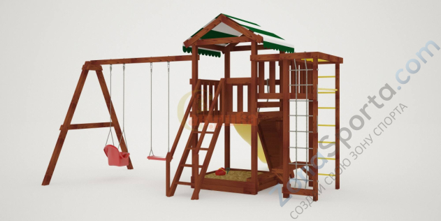 Детская площадка Савушка Мастер 3 (Махагон) 4 сезона