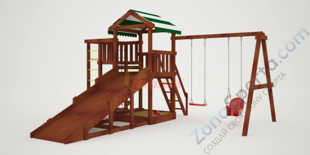Детская площадка Савушка Мастер 3 (Махагон) 4 сезона