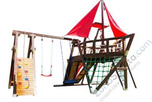 Детская игровая деревянная площадка-корабль Самсон Каравелла