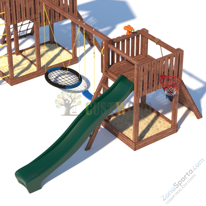 Детская деревянная игровая площадка для улицы дачи CustWood Active 10