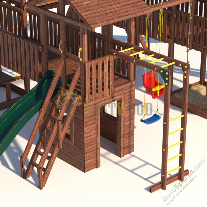 Детская деревянная игровая площадка для улицы дачи CustWood Active 16