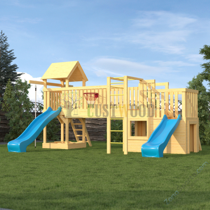 Детская деревянная игровая площадка для улицы дачи CustWood Scout S11
