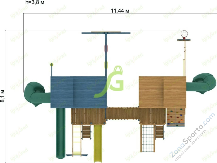 Детская деревянная площадка IgraGrad Домик 7 мод.2