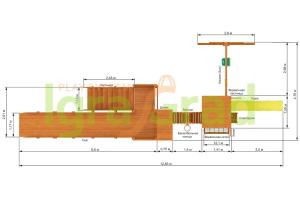Детская деревянная зимняя горка IgraGrad Snow Fox 5,9 м Панда Фани Gride