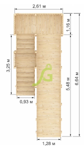 Детская деревянная зимняя горка IgraGrad Snow Fox скат 5.9 м без окраски