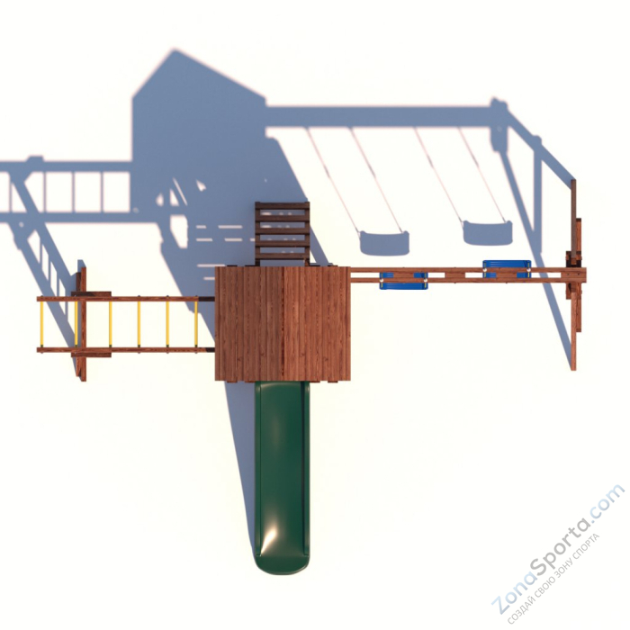 Детская площадка CustWood Junior Color JC3 с деревянной крышей