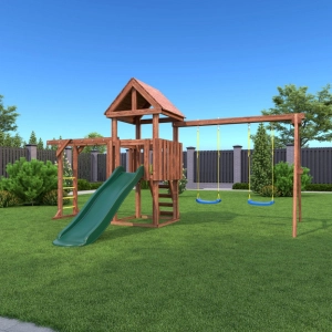 Детская площадка CustWood Junior Color JC3 с деревянной крышей
