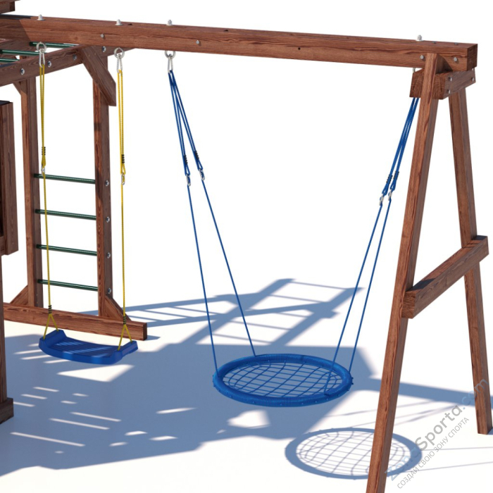 Детская площадка CustWood Junior Color JC5 с деревянной крышей 