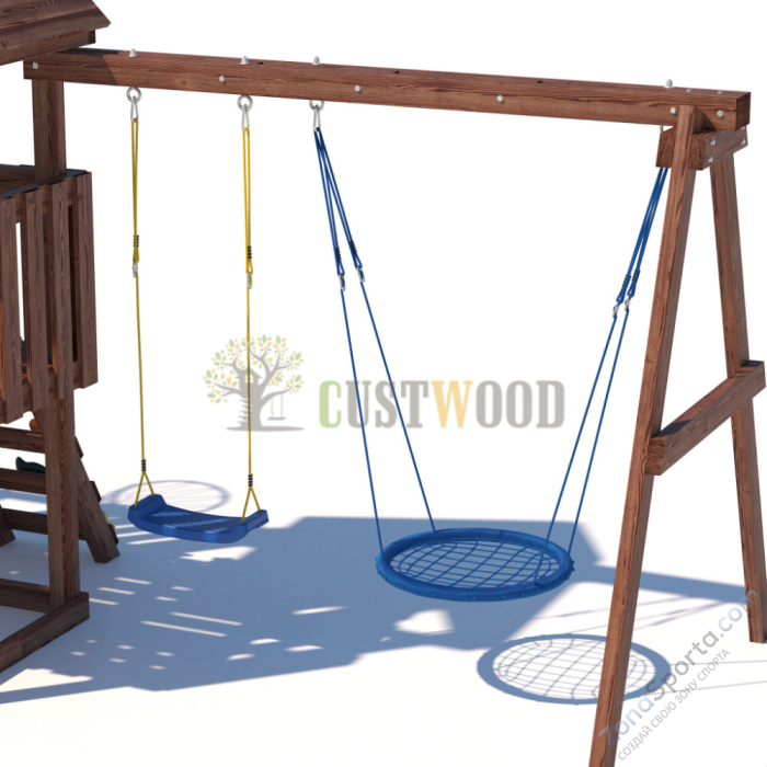 Детская деревянная игровая площадка для улицы дачи CustWood Junior Color JC9 с большой горкой 2,2 метра