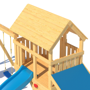 Детская площадка CustWood Scout S7+ с большой деревянной крышей