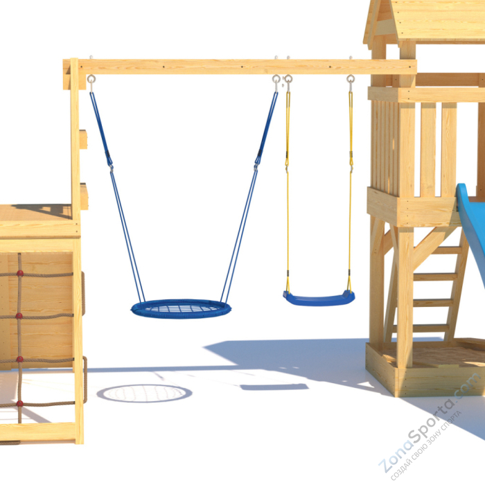 Детская площадка CustWood Scout S8+ с большой деревянной крышей