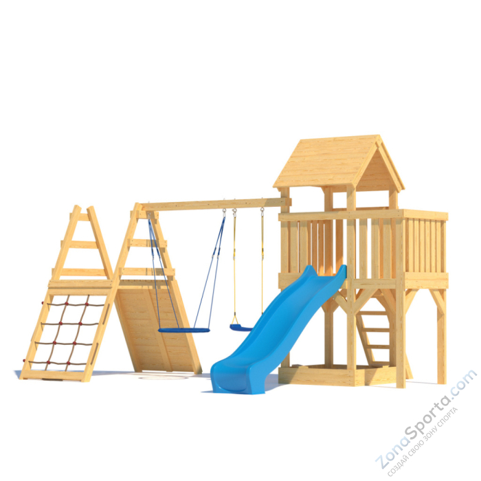 Детская площадка CustWood Scout S8 с деревянной крышей