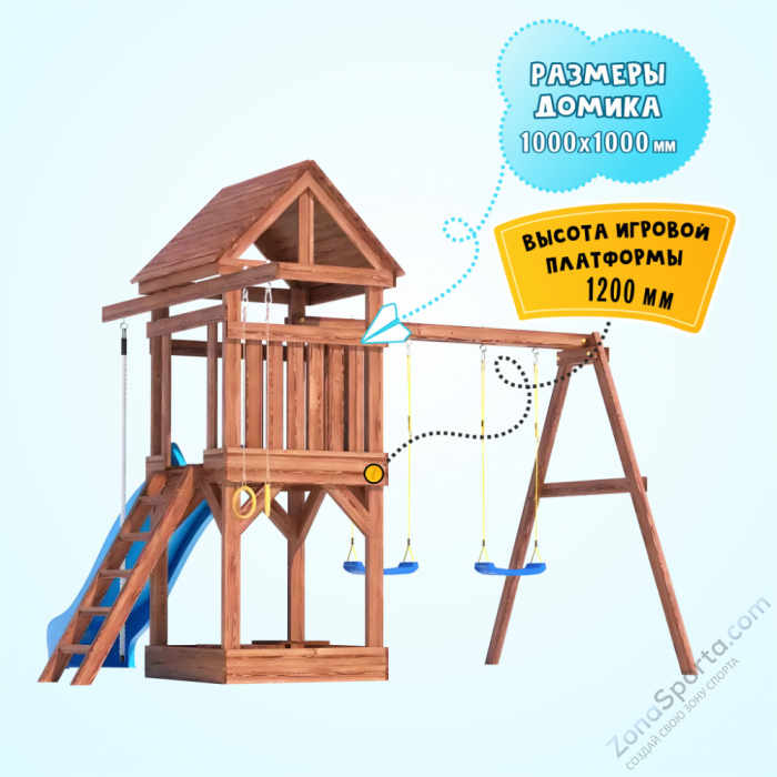 Детская площадка CustWood Scout SC1 с деревянной крышей 