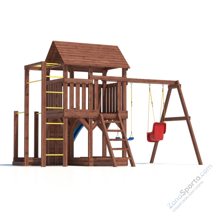 Детская площадка CustWood Scout SC5+ с большой деревянной крышей