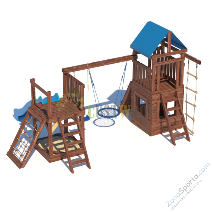 Детская деревянная игровая площадка для улицы дачи CustWood Scout SC9