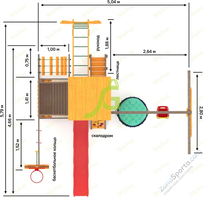 Детская площадка IgraGrad Панда Фани с балконом мод.2