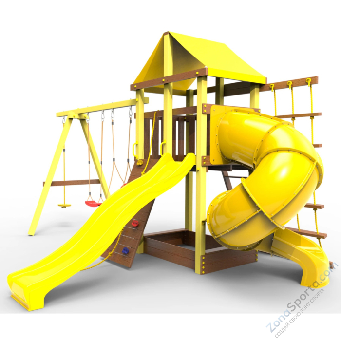 Детская площадка Пикник Элит с винтовой трубой (желтый)
