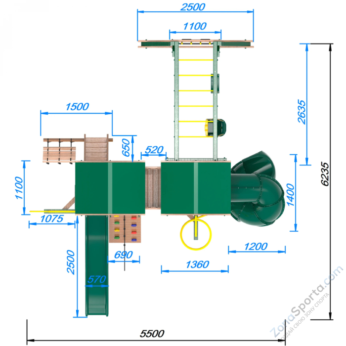 Детская площадка Пикник Форест Пацифик Light с винтовой трубой