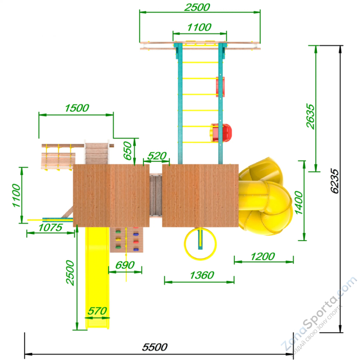 Детская площадка Пикник Лэйк Пацифик Light с винтовой трубой