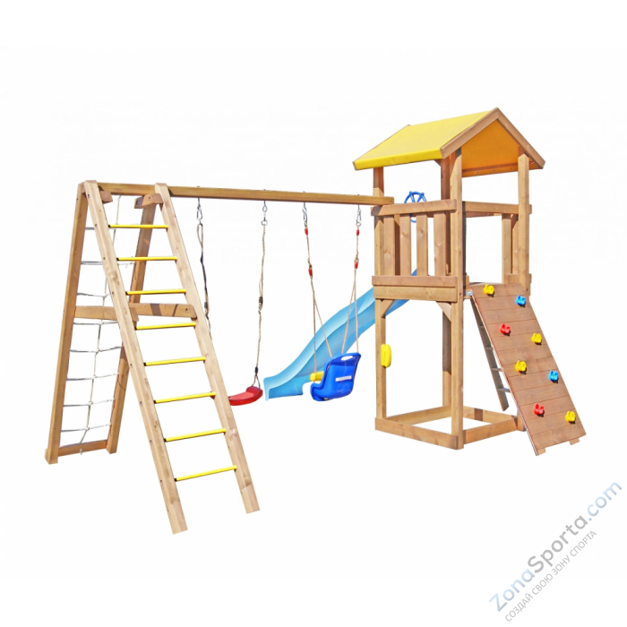 Детская площадка Пикник Вариант с наклонной лестницей и сеткой