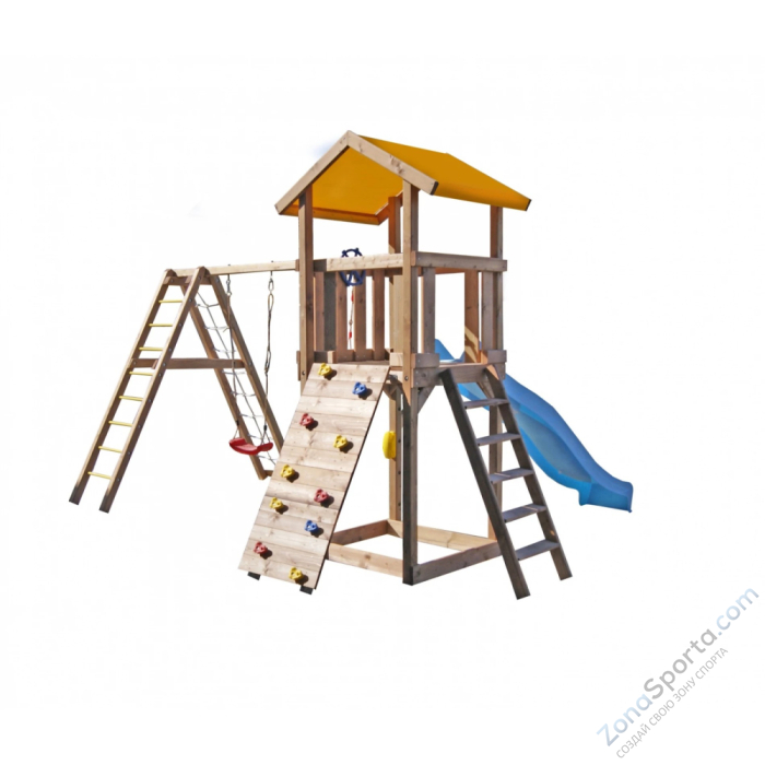 Детская площадка Пикник Вариант с наклонной лестницей и сеткой
