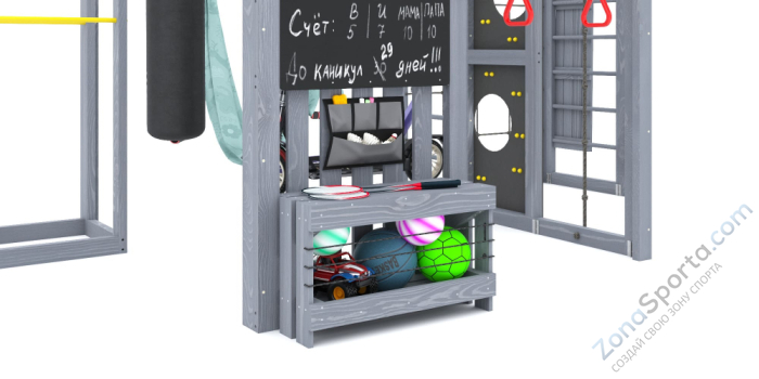 Детская площадка Савушка Куб-2 (Серый) с гамаком для йоги