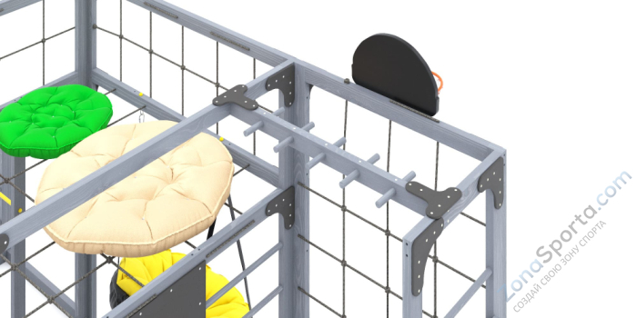 Детская площадка Савушка Куб-2 (Серый) с подушками