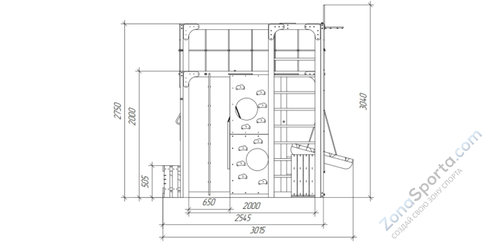 Детская площадка Савушка Куб-2 (Серый)
