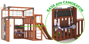 Детская площадка Савушка Куб-3 (Махагон) с гамаком для йоги