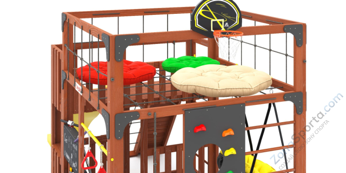 Детская площадка Савушка Куб-3 (Махагон) с подушками