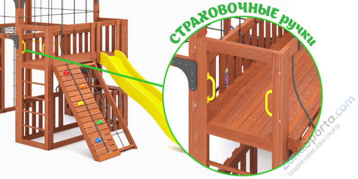 Детская площадка Савушка Куб-3 (Махагон) с подушками