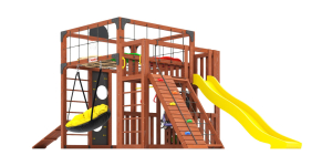 Детская площадка Савушка Куб-3 (Махагон) с подушками