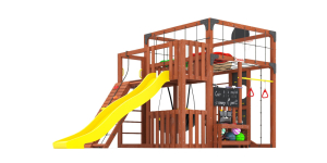 Детская площадка Савушка Куб-3 (Махагон) с подушками